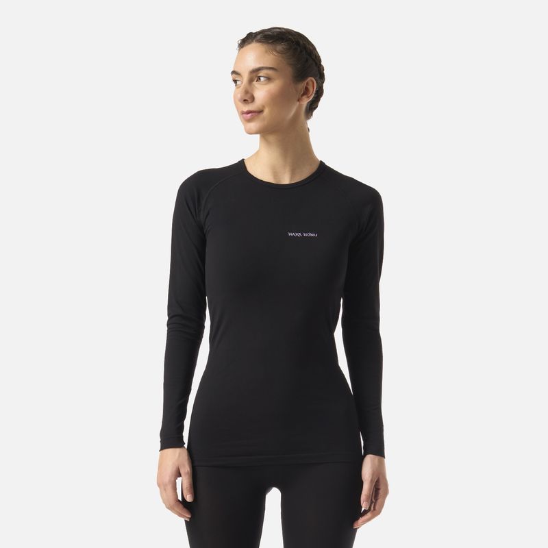HAKA HONU - Primera Capa Mujer Puma Austral Top Negro Haka Honu