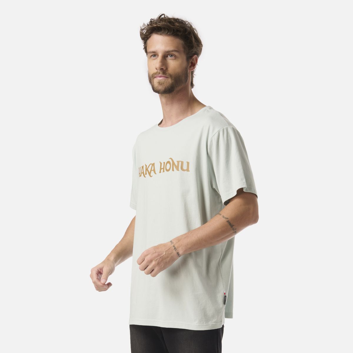 HAKA HONU - Polera Hombre Logo Celeste Haka Honu