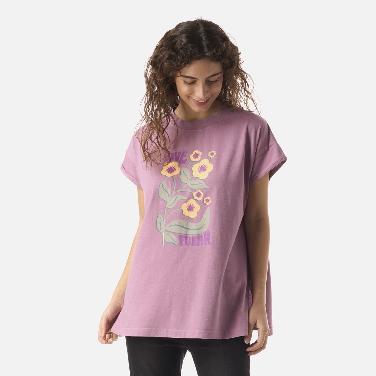 HAKA HONU - Polera Mujer Garza Lila Haka Honu