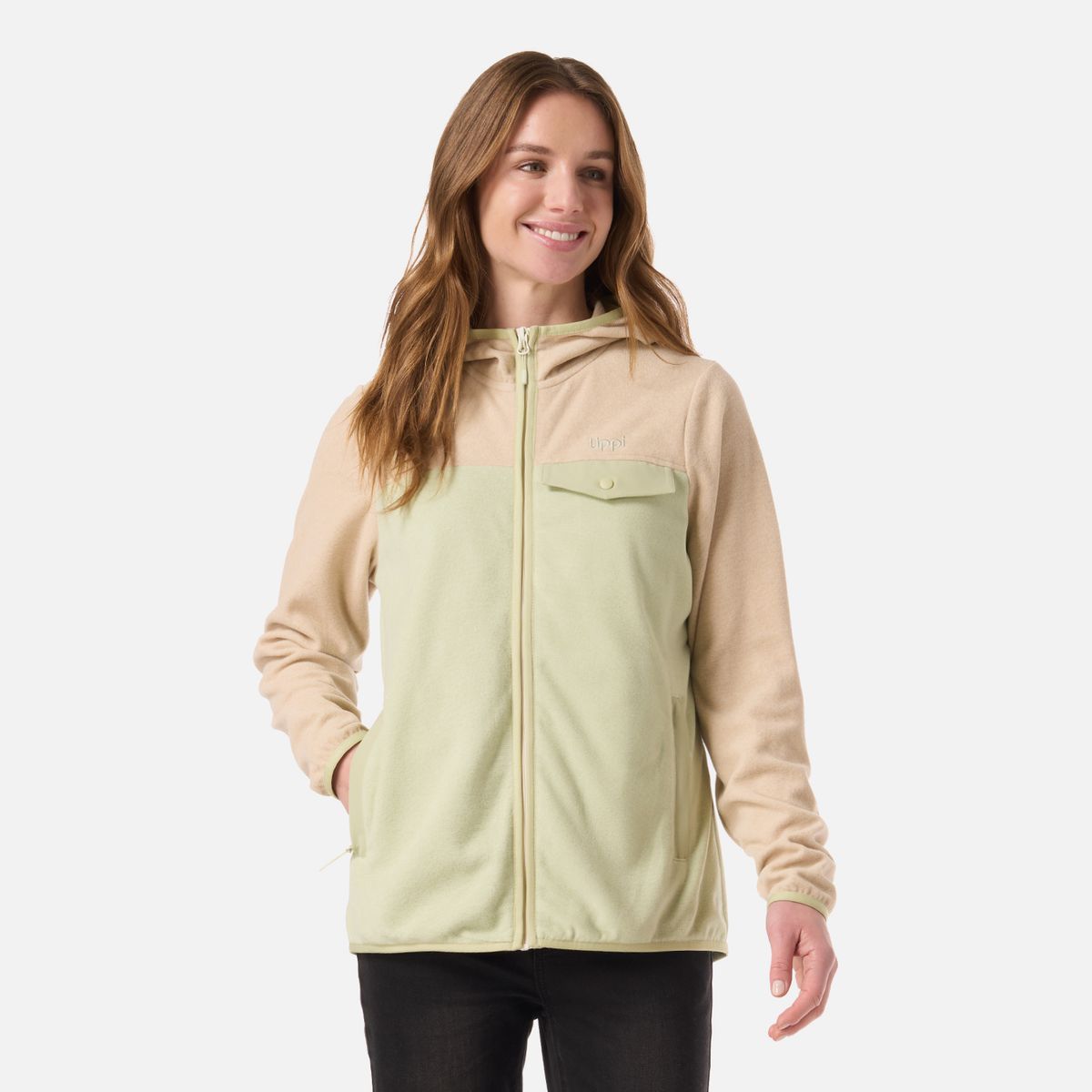 LIPPI - Polar Mujer Fireplace Full Zip Hoody Sweatshirt Crema Lippi
