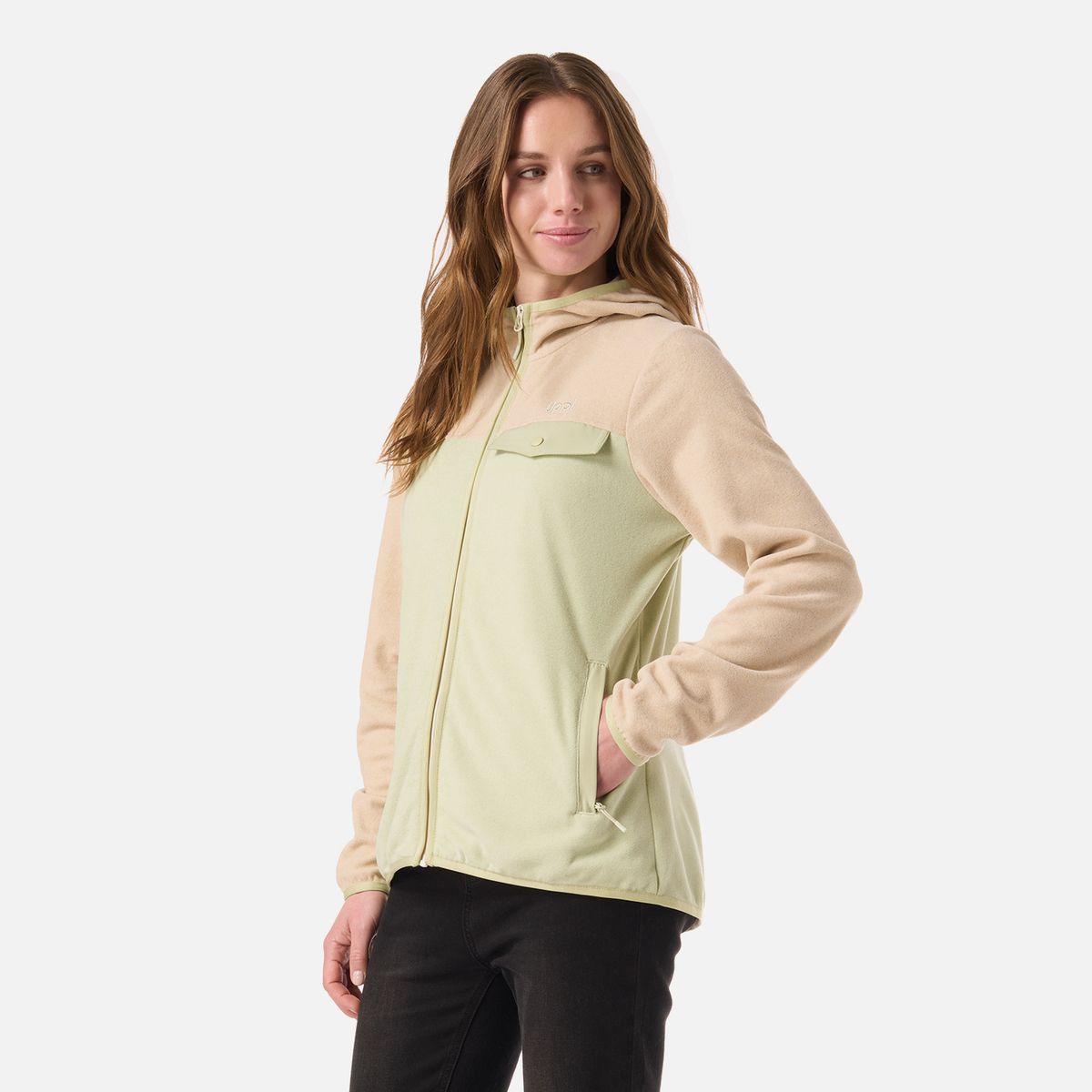 LIPPI - Polar Mujer Fireplace Full Zip Hoody Sweatshirt Crema Lippi