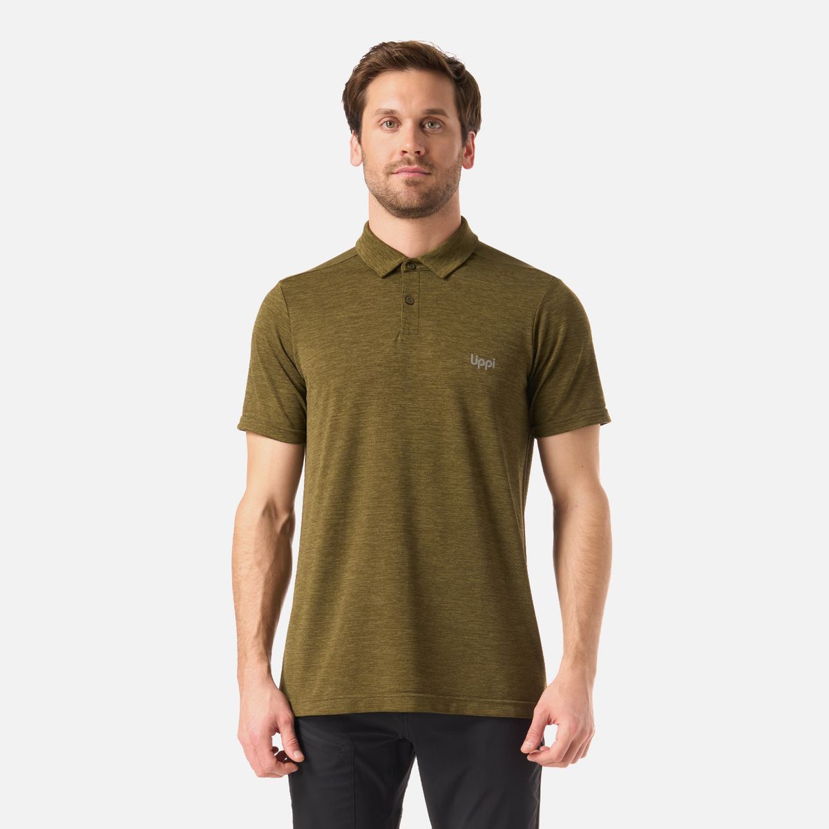 LIPPI - Polera Hombre B-Classic Seamless Polo Verde Musgo Lippi