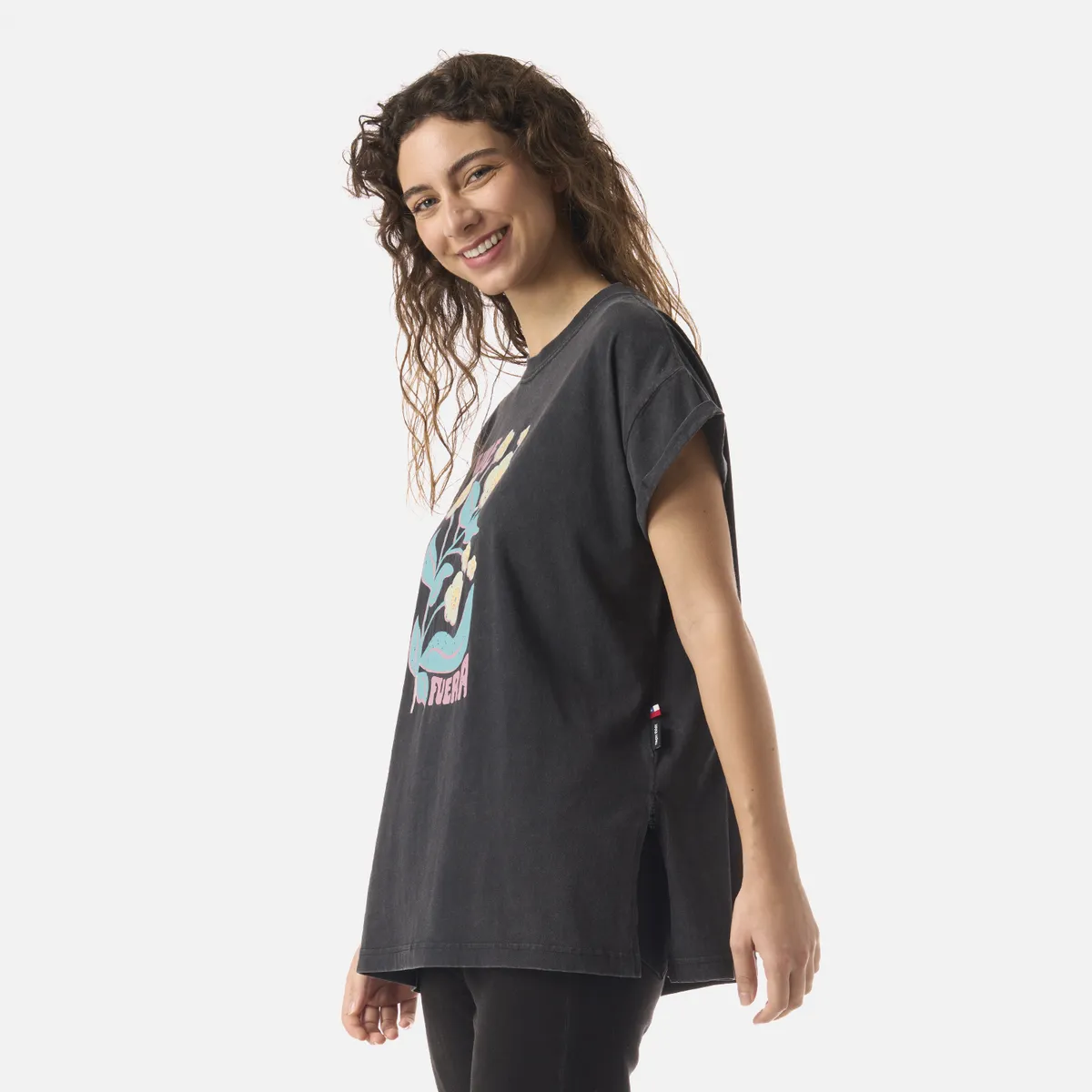 HAKA HONU - Polera Mujer Garza Negro Haka Honu