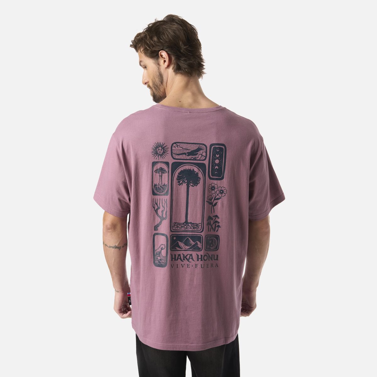 HAKA HONU - Polera Hombre Mosaicos Lila Haka Honu