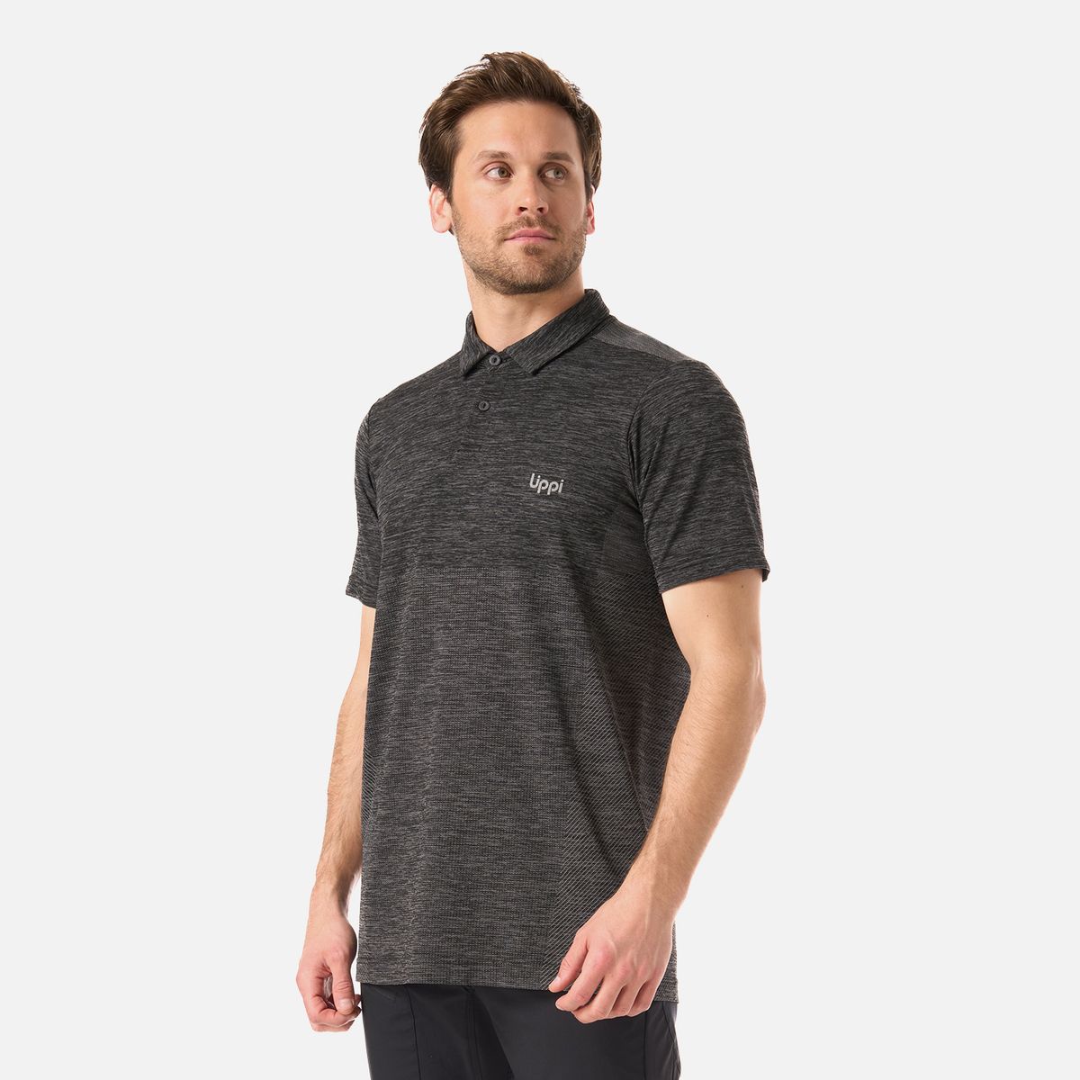 LIPPI - Polera Hombre B-Classic Seamless Polo Negro Lippi