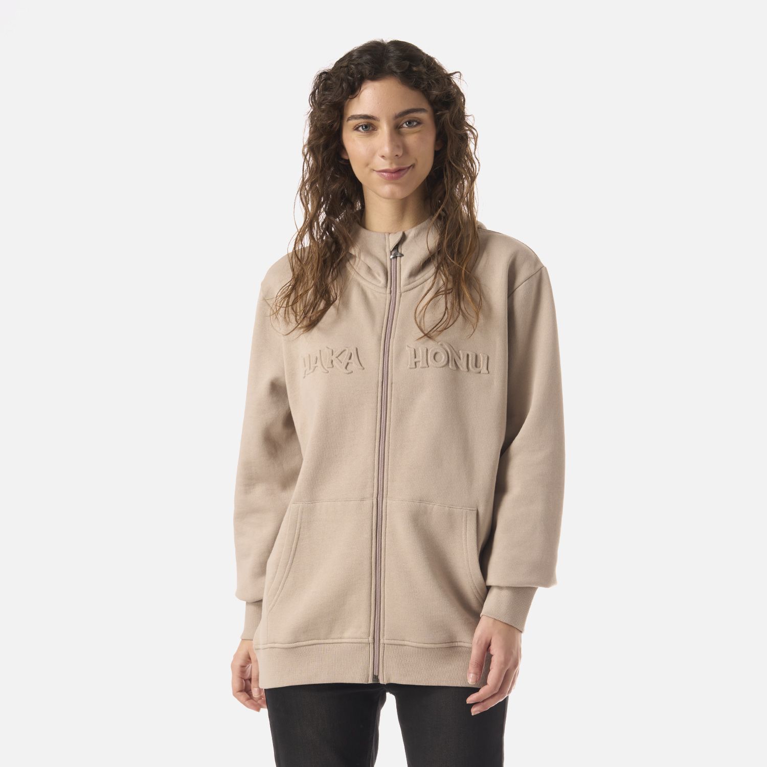 HAKA HONU Polerón Mujer Motomami Full Zip Taupe Haka Honu