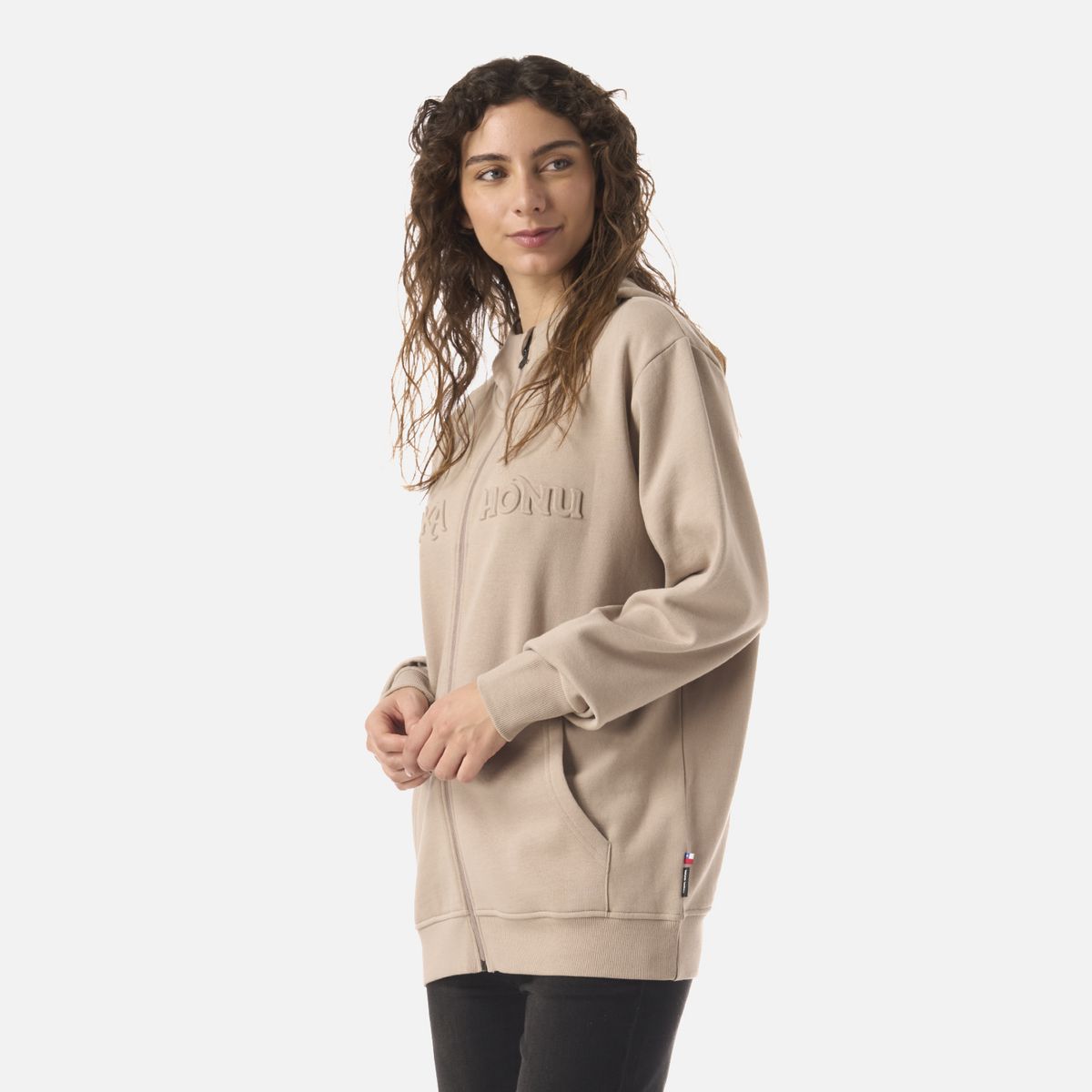 HAKA HONU - Polerón Mujer Motomami Full Zip Taupe Haka Honu