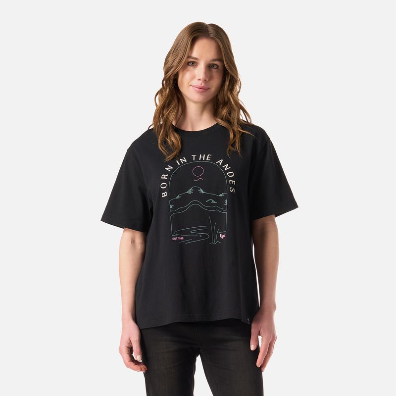 LIPPI - Polera Mujer Logo Lippi T-shirt Negro Lippi