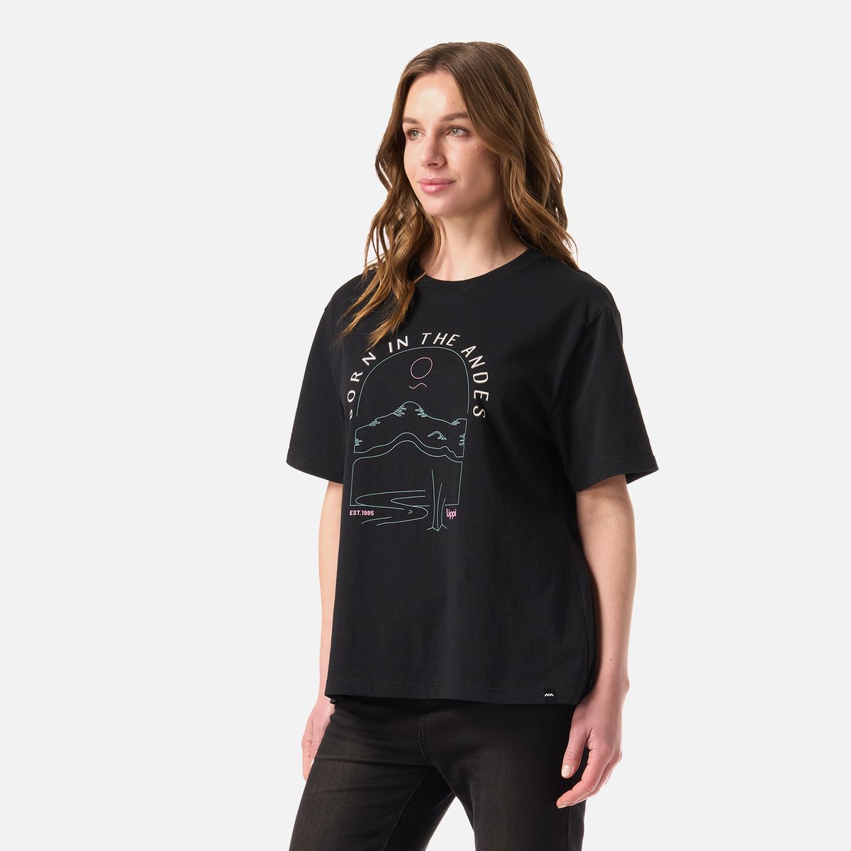 LIPPI - Polera Mujer Logo Lippi T-shirt Negro Lippi