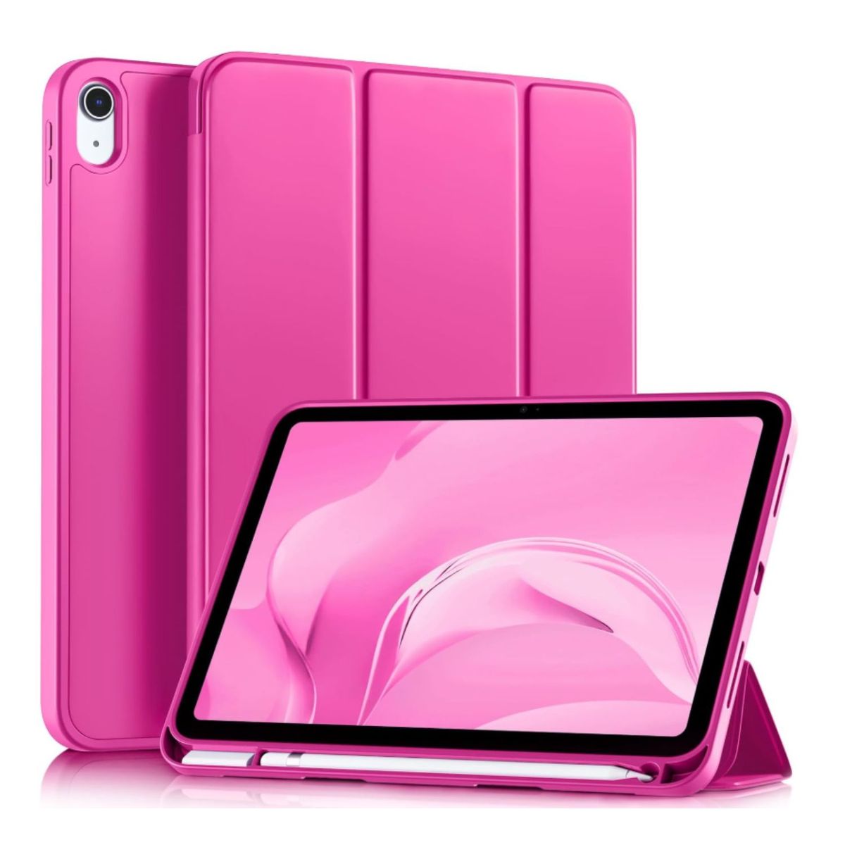 GENERICO - Carcasa Smart Cover Ranura Para iPad Air 4ta 5ta 10.9 Fucsia