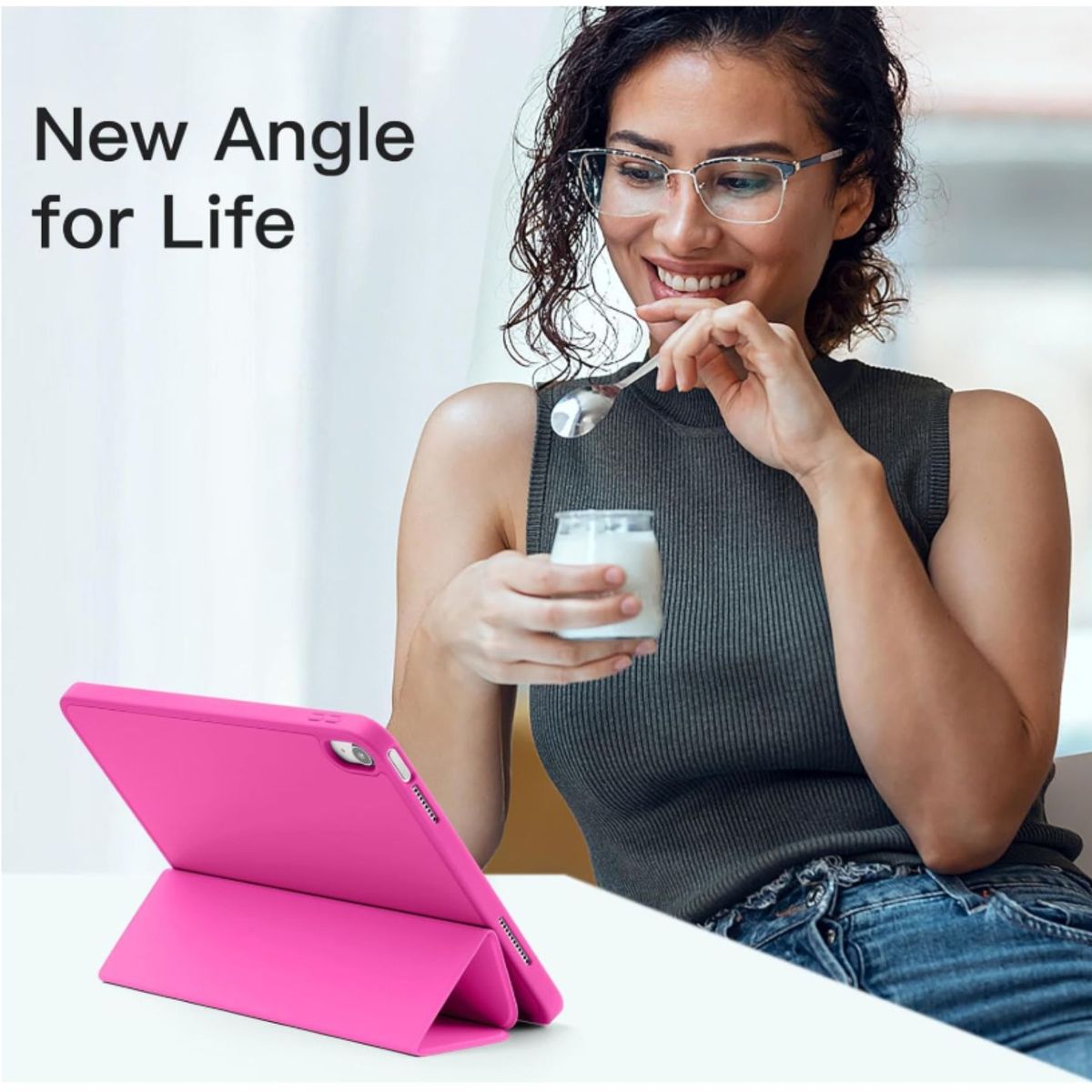 GENERICO - Carcasa Smart Cover Ranura Para iPad Air 4ta 5ta 10.9 Fucsia