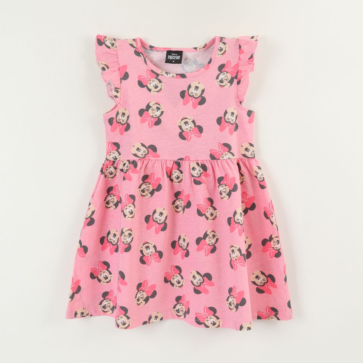 DISNEY - Vestido Sin Manga y Collet Niña Rosa Print Minnie Disney