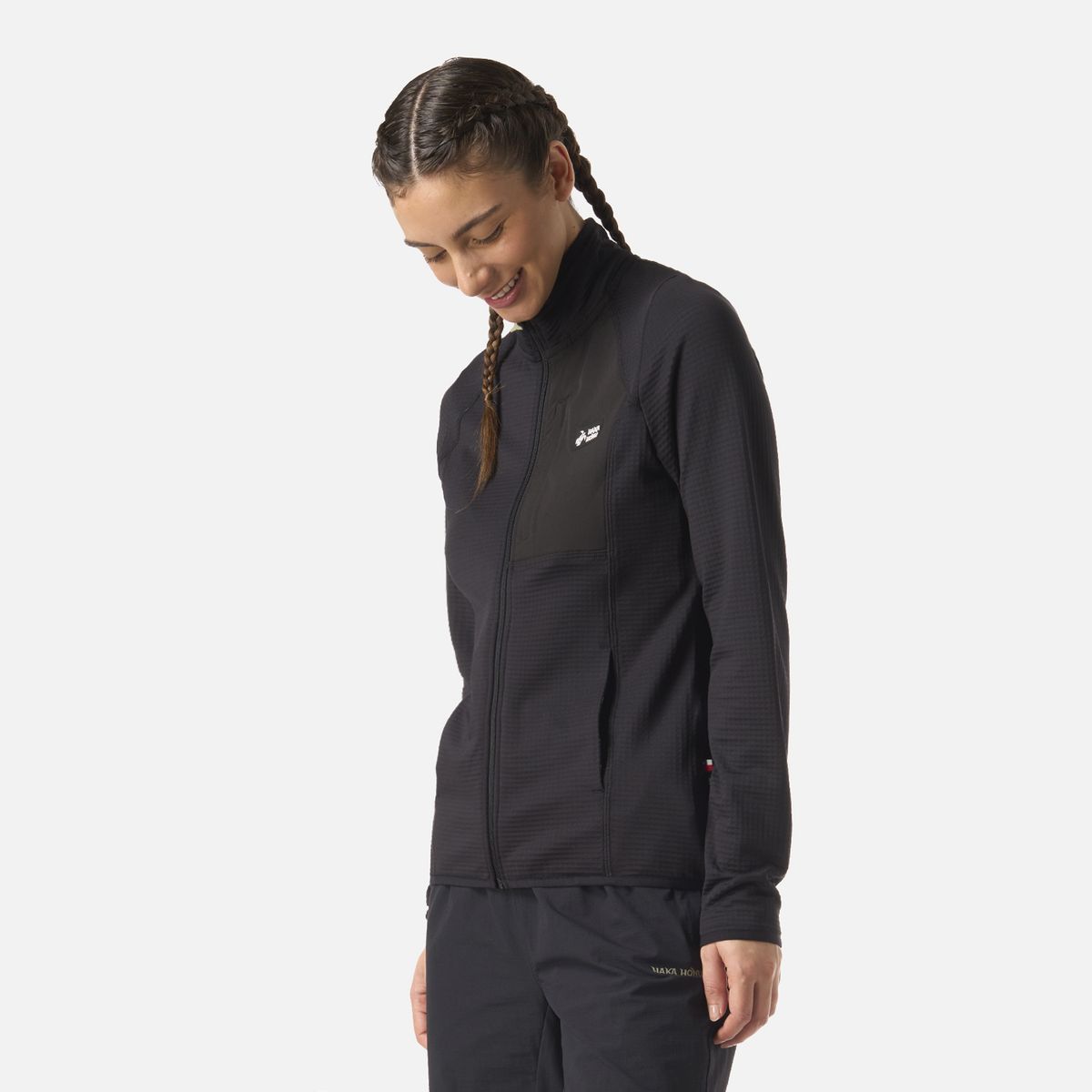 HAKA HONU - Polerón Mujer Taina Full Zip Negro Haka Honu