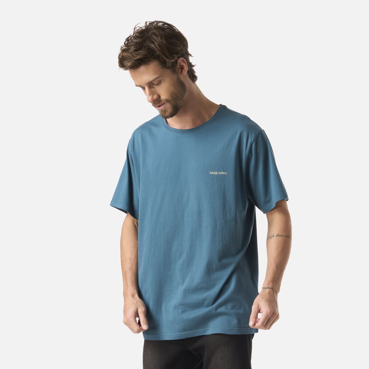 HAKA HONU - Polera Hombre Polo Petroleo Haka Honu