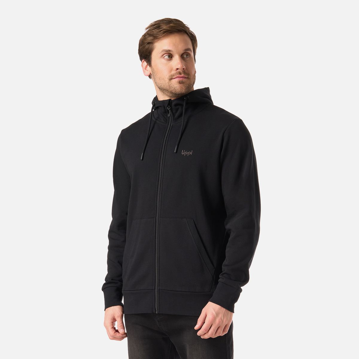 LIPPI - Polerón Hombre Ulmo Light Full Zip Hoody Sweatshirt Negro Lippi