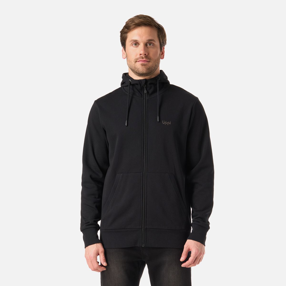 LIPPI - Polerón Hombre Ulmo Light Full Zip Hoody Sweatshirt Negro Lippi