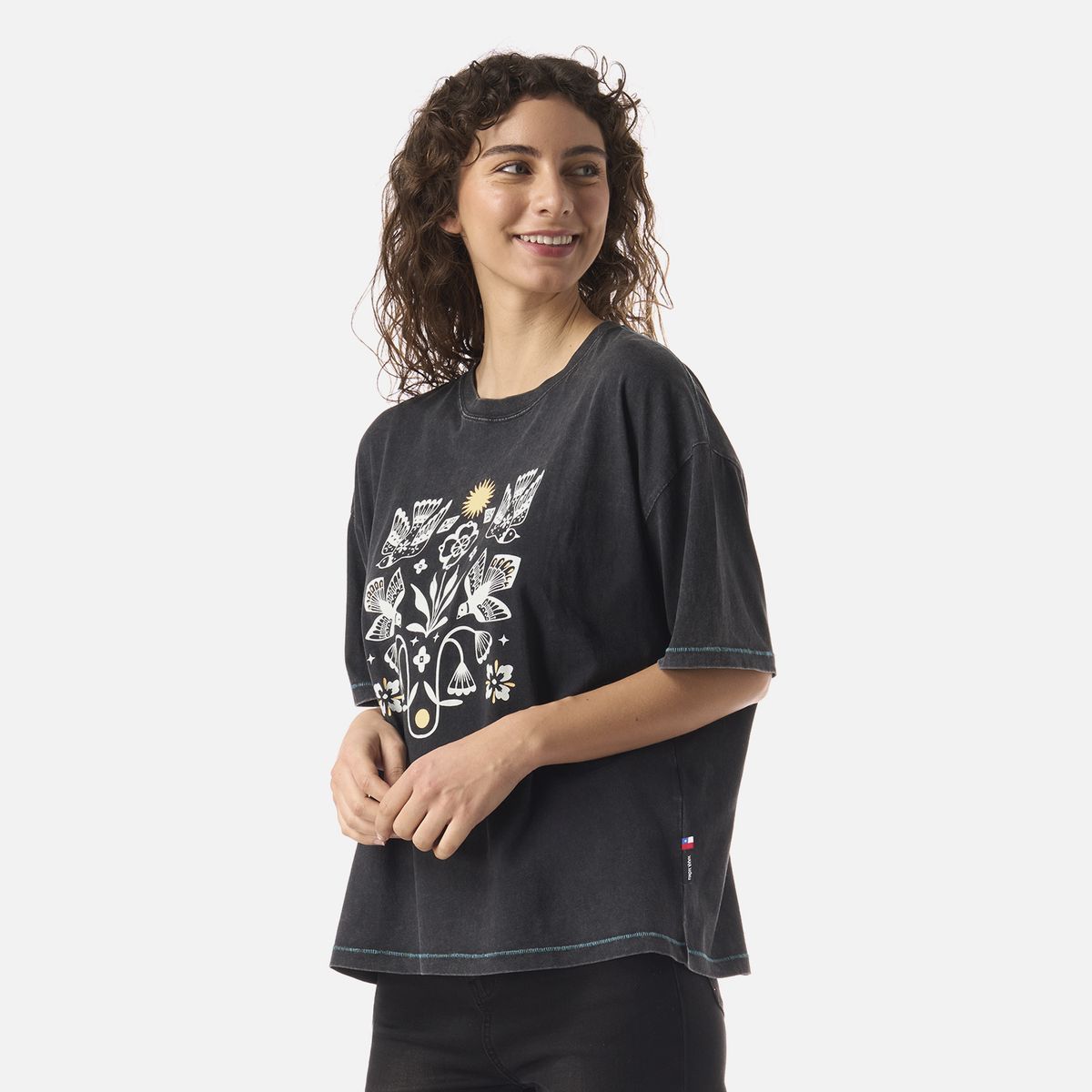 HAKA HONU - Polera Mujer Gorrion Negro Haka Honu