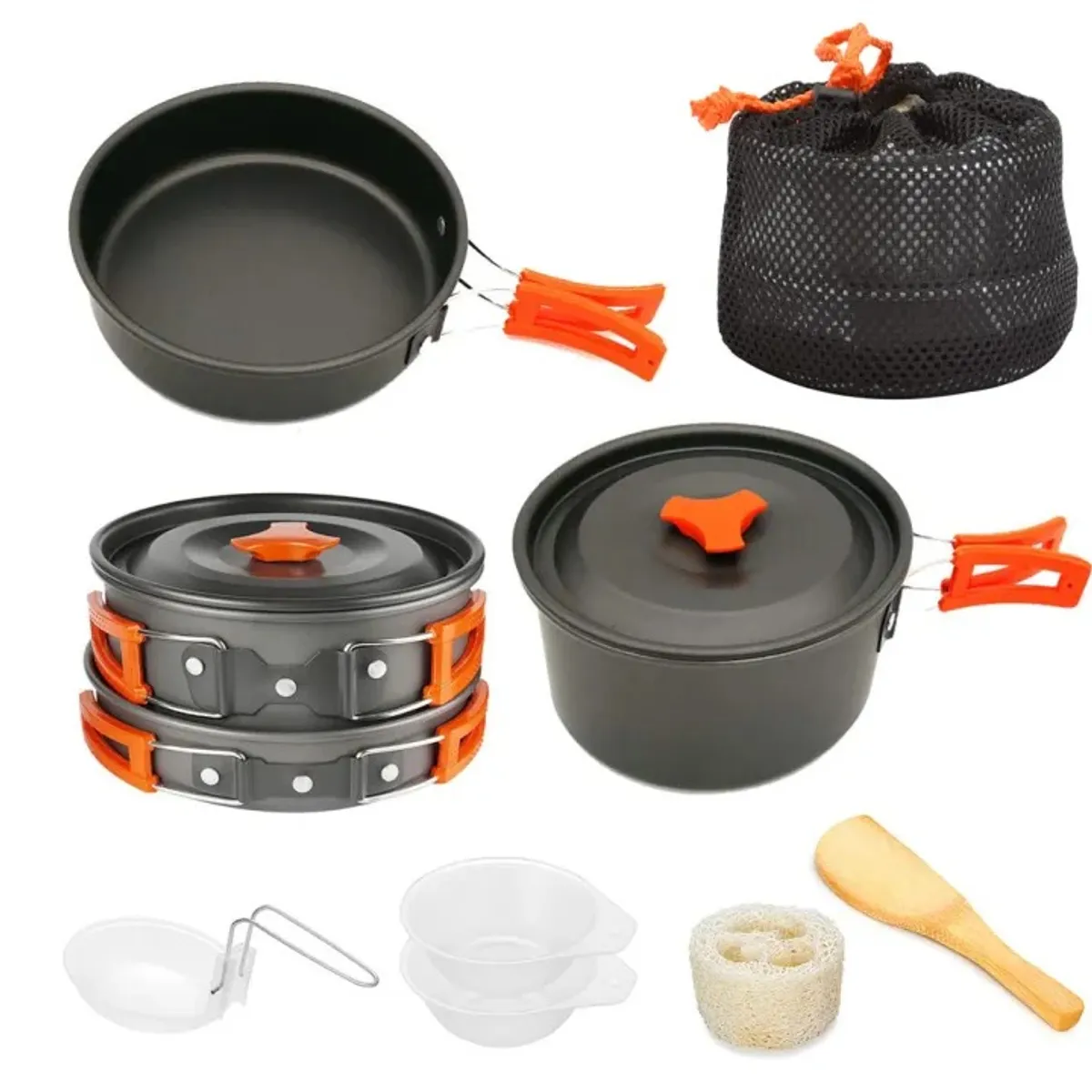 GENERICO - Set De Ollas Para Camping 7 Pcs