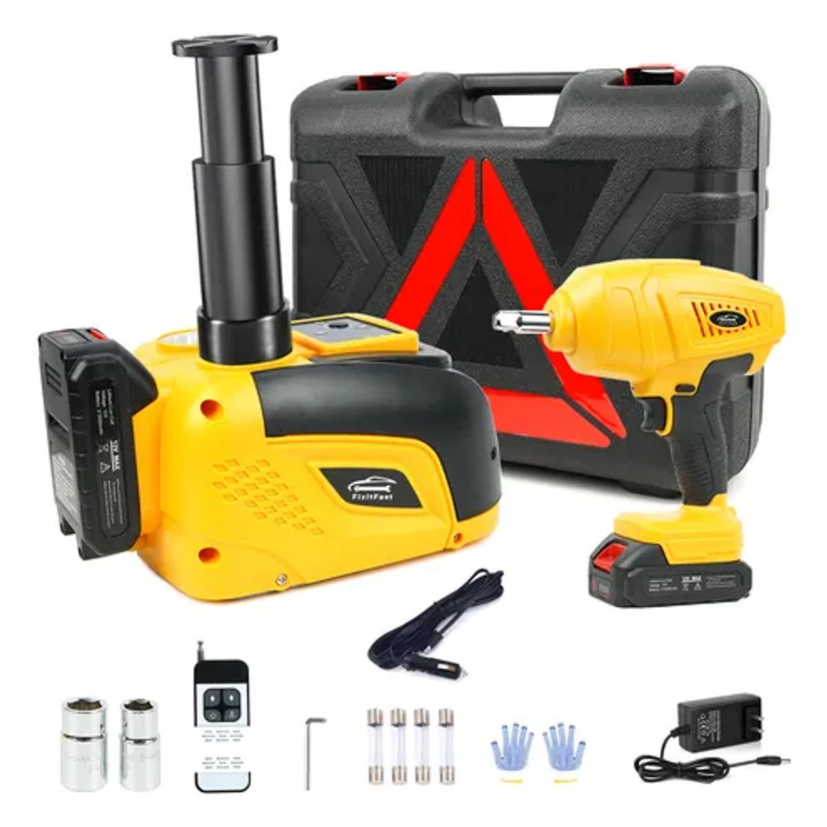 MOVI - KIT DE GATA HIDRAULICO 5 TONELADAS + LLAVE DE IMPACTO