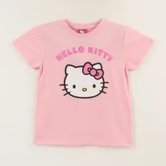 HELLO KITTY - Polera Manga Corta Niña Rosado Face