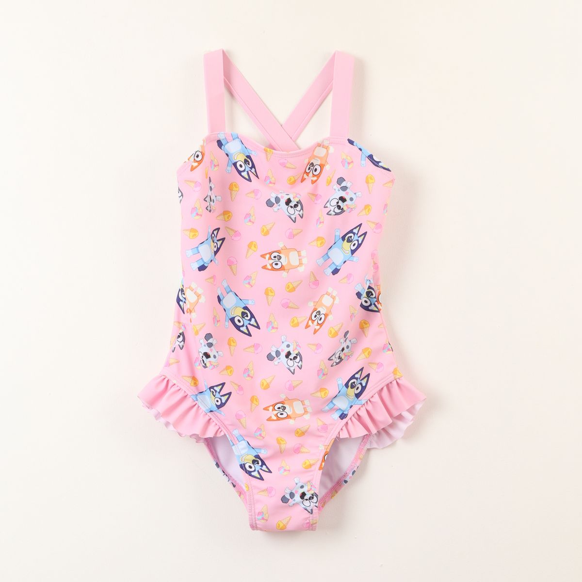 BLUEY - Traje de Baño Tirantes Niña Rosado Bluey & Bingo Bluey