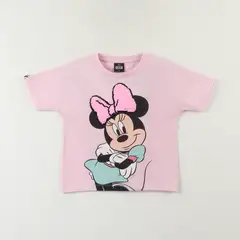 DISNEY - Polera Manga Corta Niña Rosado Minnie Lentejuelas