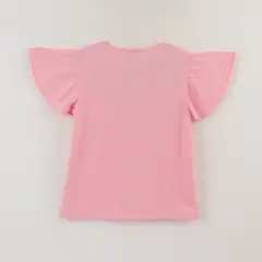 DISNEY - Polera Manga Corta Niña Rosado Arcoíris Unicornio