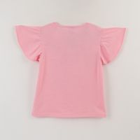 Polera Manga Corta Niña Rosado Arcoíris Unicornio
