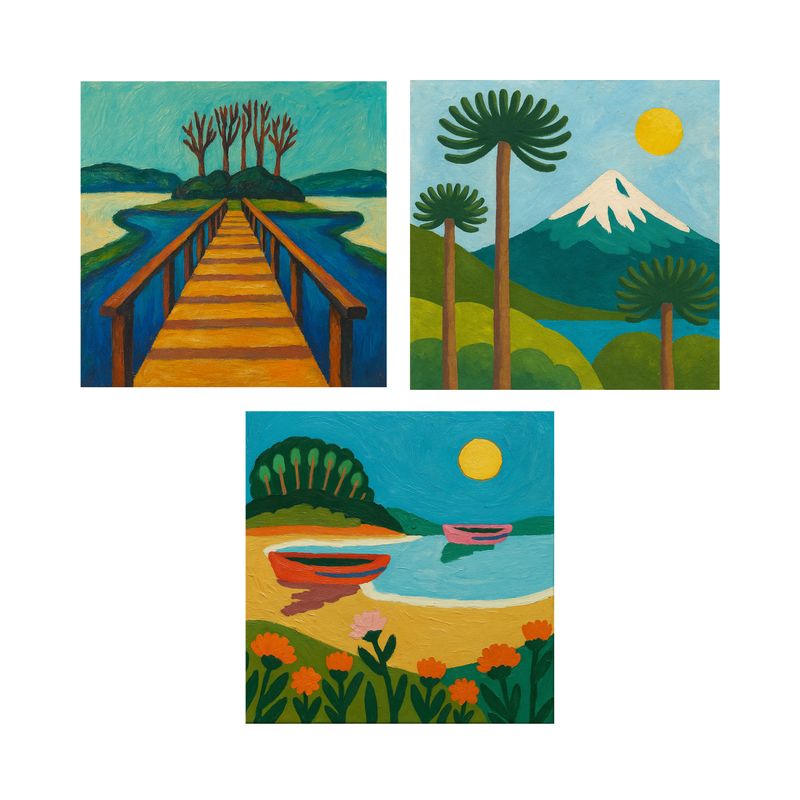 GENERICO - Set Pintura Por Números X3 - Parques Chile I 20x20