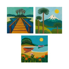 PAPAYA PROYECT - Set Pintura Por Números X3 - Parques Chile I 20x20