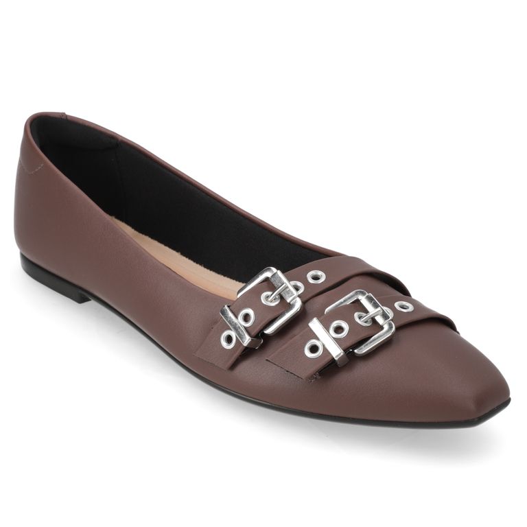 Zapato Plano Mujer Café