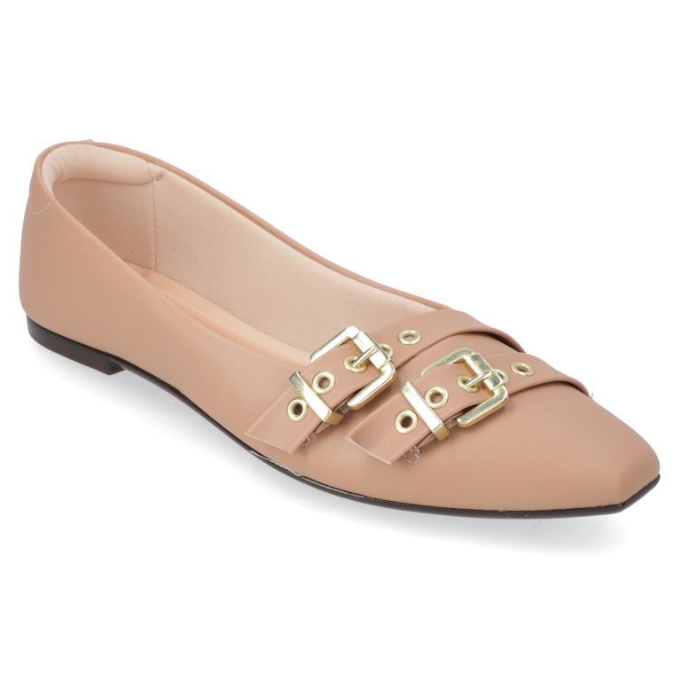 Zapato Plano Mujer Beige