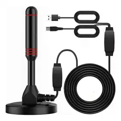 GENERICO - Antena Digital HDTV con amplificacion 5 metros con caja