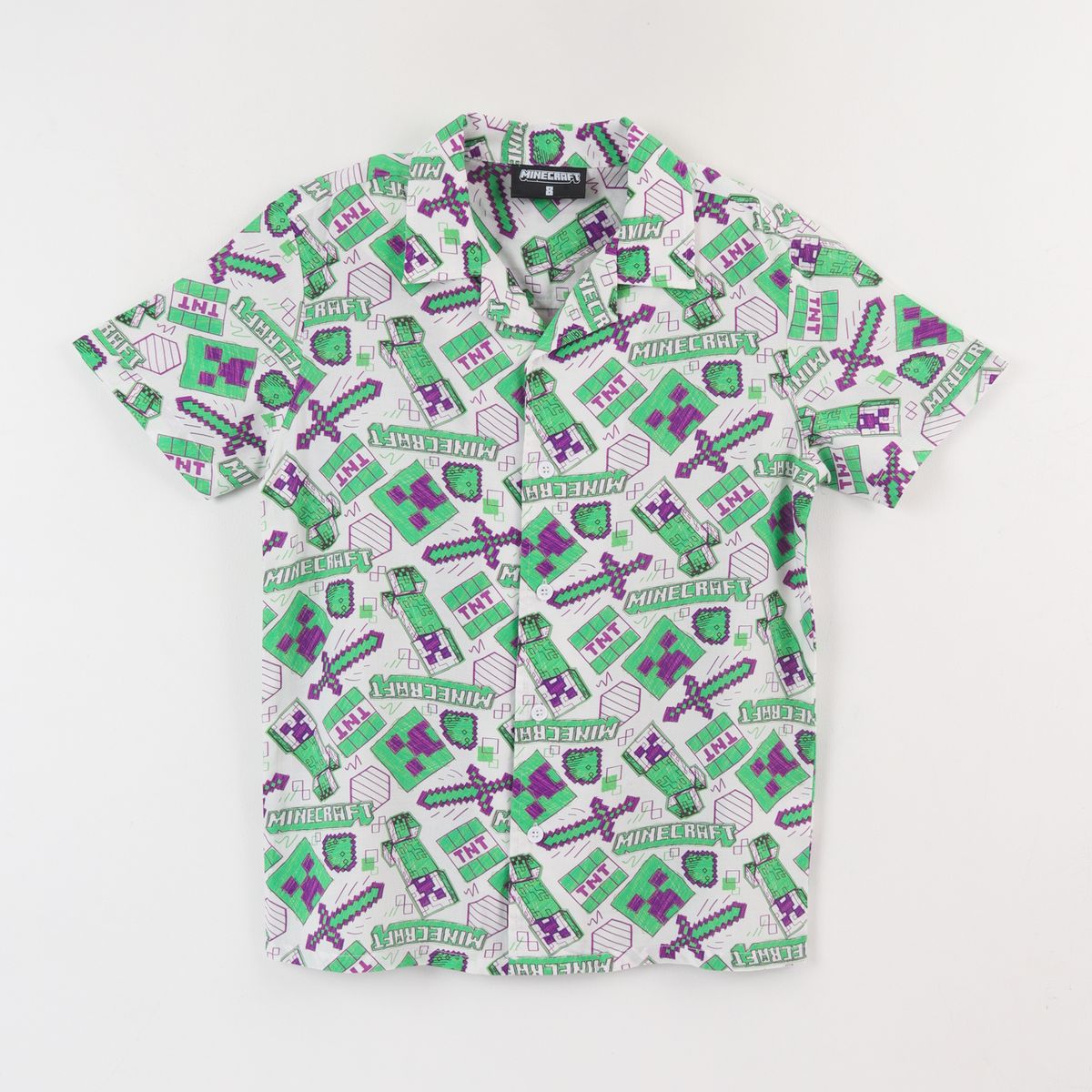 MINECRAFT - Guayabera Niño Verde Full Print Survival Minecraft