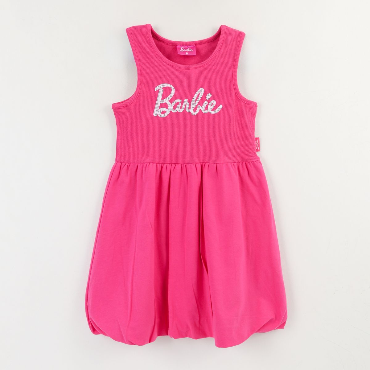 BARBIE - Vestido Sin Manga Niña Rosado Barbie Logo Barbie