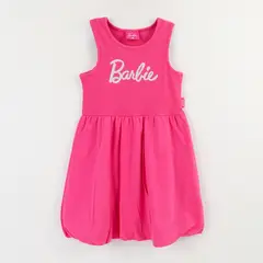 BARBIE - Vestido Sin Manga Niña Rosado Logo