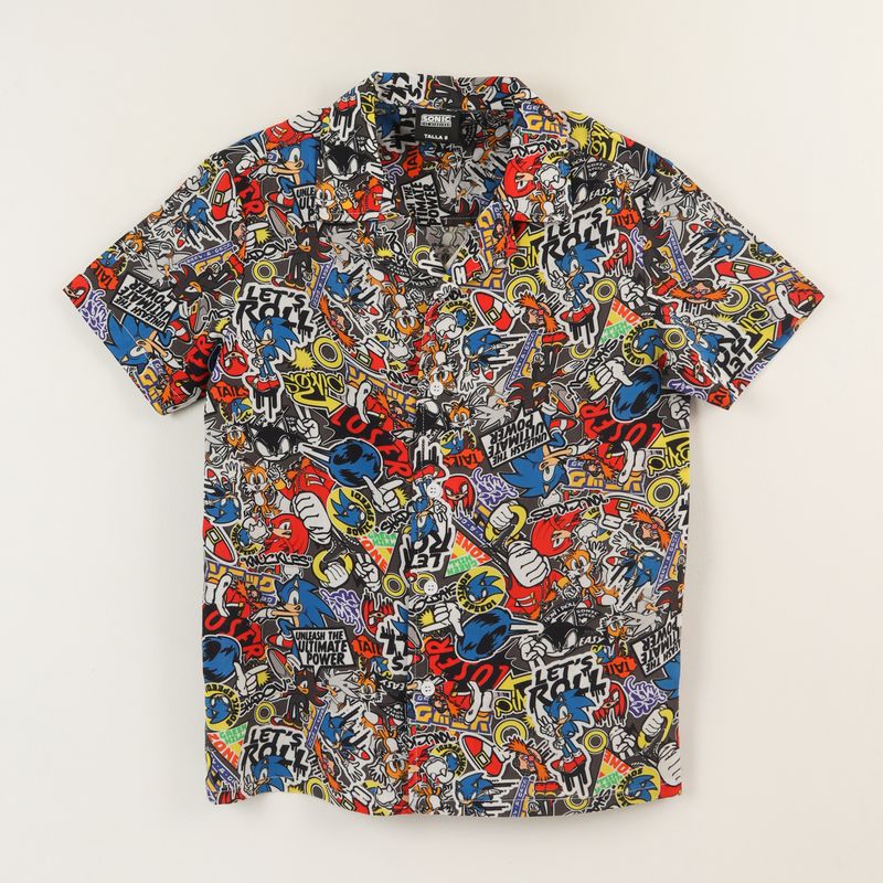 SONIC - Camisa Niño Azul Full Print Lets Roll Sonic