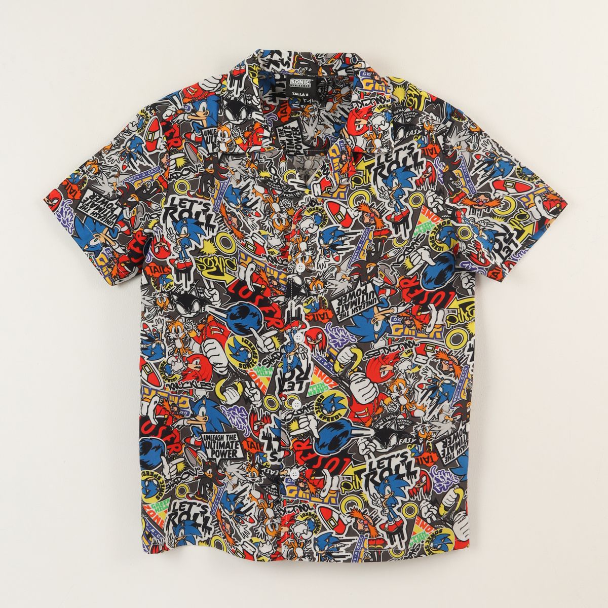 SONIC - Guayabera Niño Azul Full Print Lets Roll Sonic