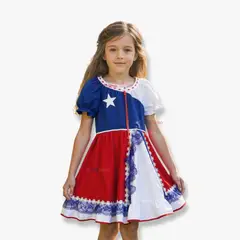 UTILISIMO - Vestido Huasa Niña Bandera Chilena Fiestas Patrias