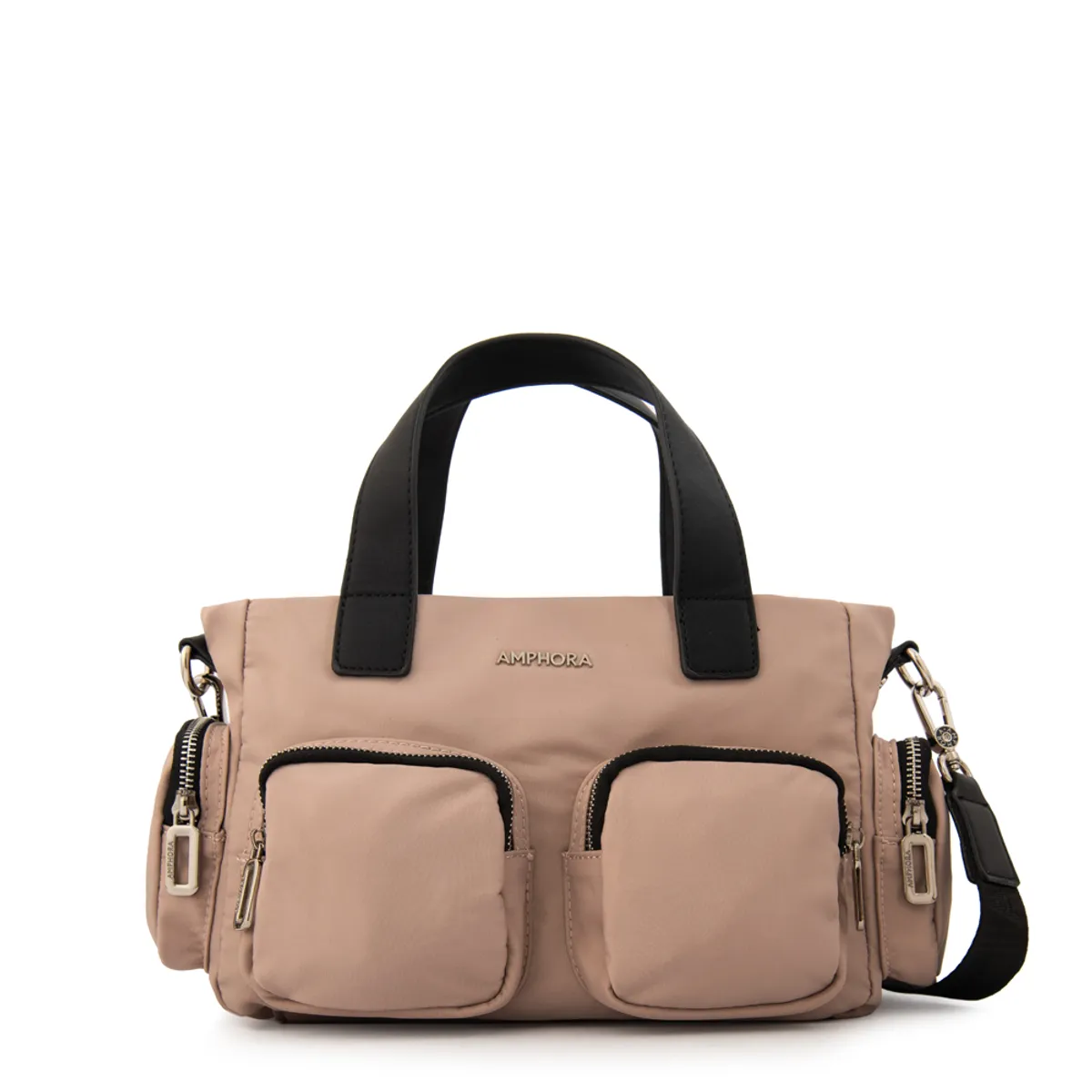 AMPHORA - Cartera bandolera teri mediana rosa viejo