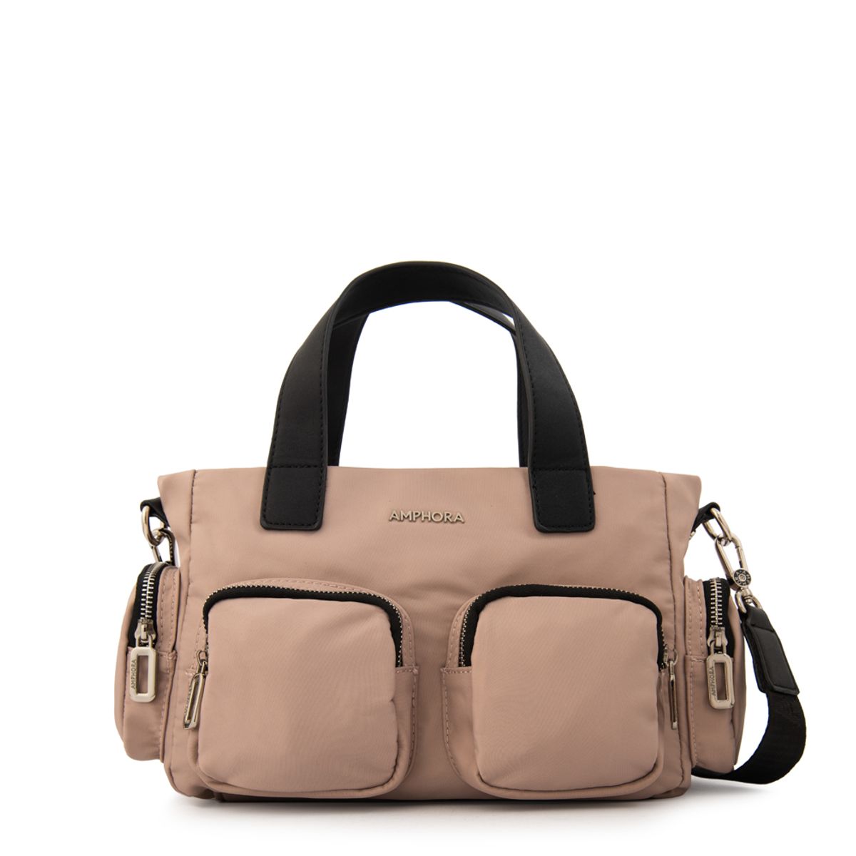 AMPHORA - Cartera bandolera teri mediana rosa viejo