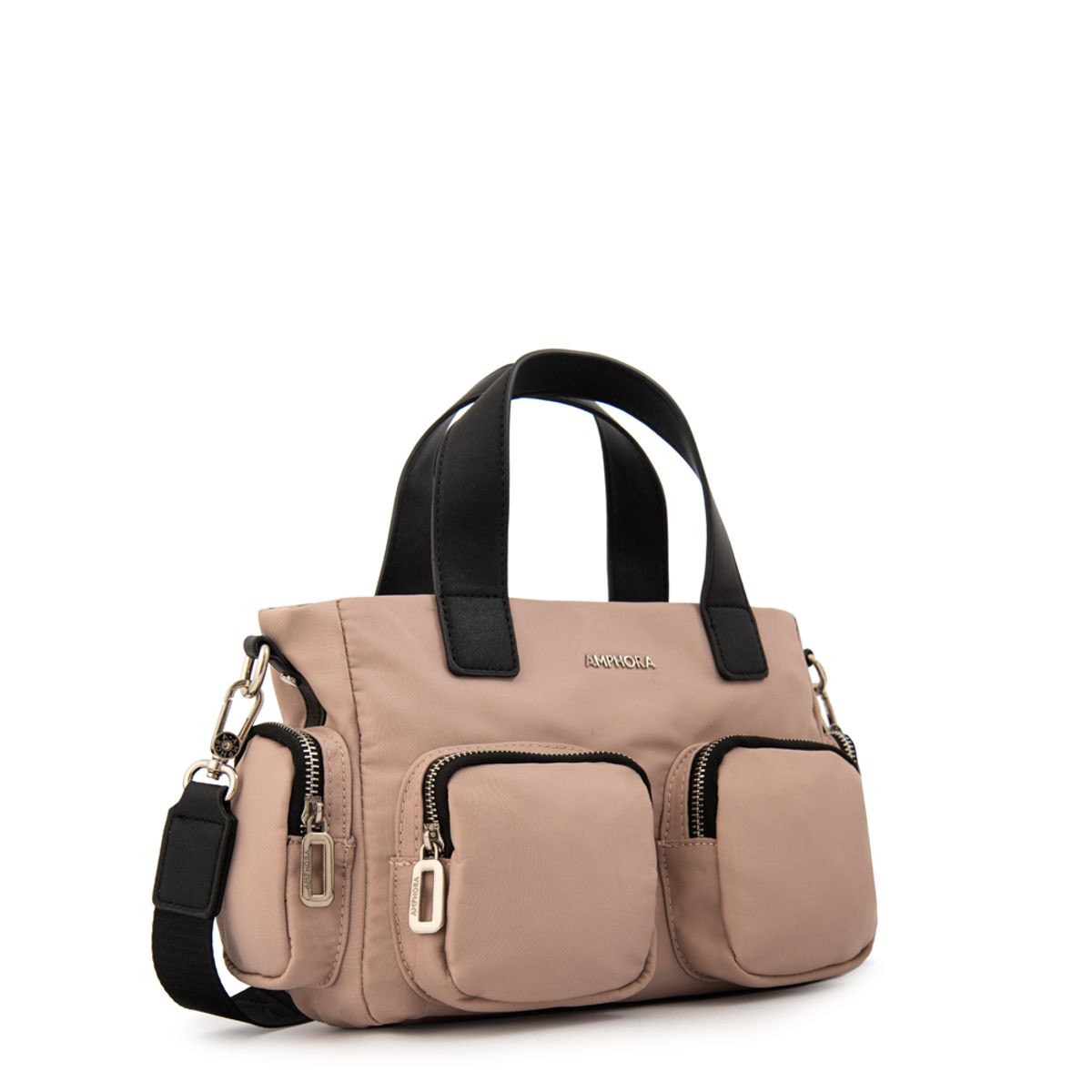 AMPHORA - Cartera bandolera teri mediana rosa viejo