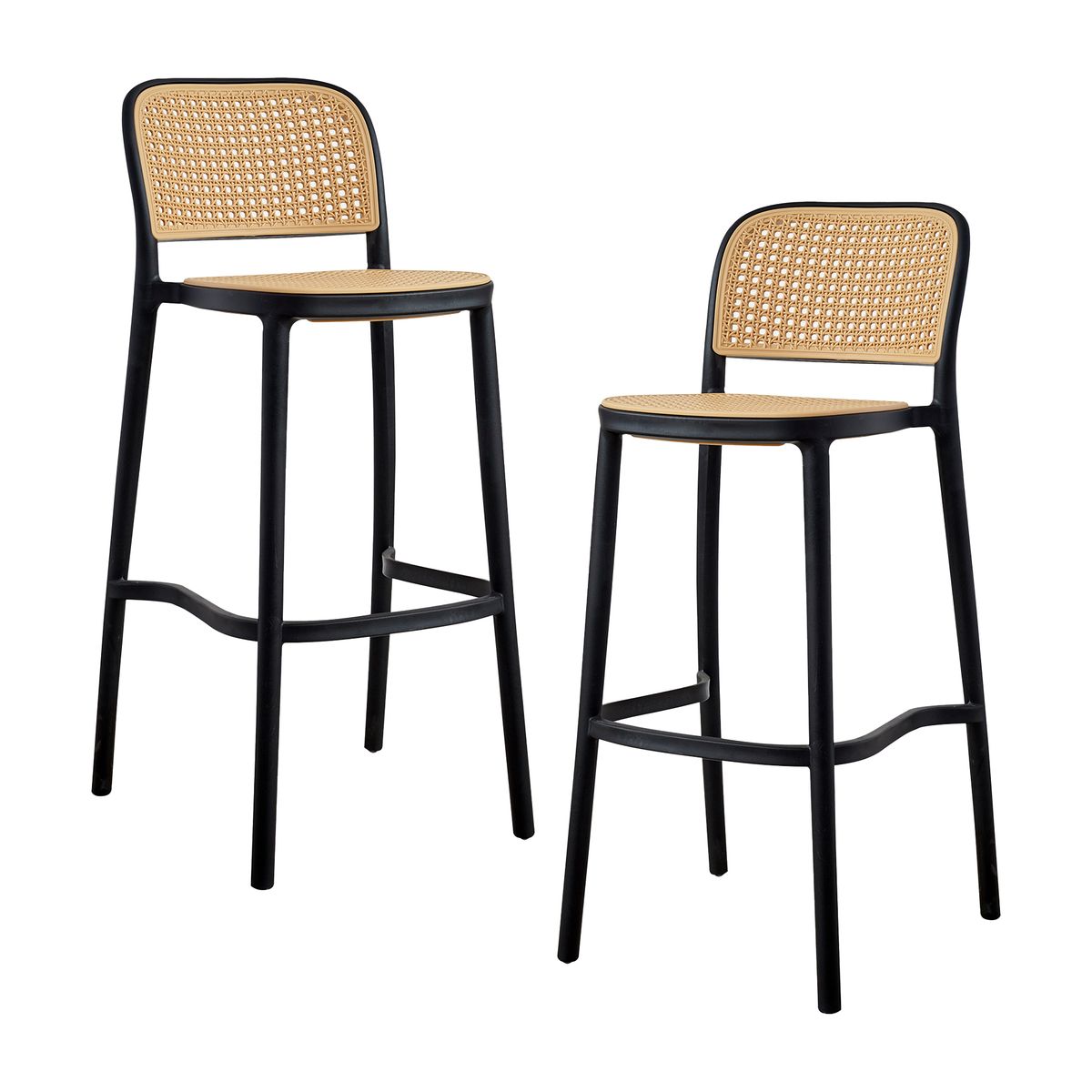 RELAN - Pack x2 Silla Piso Bar Relan Batané Simil Esterilla Rattan