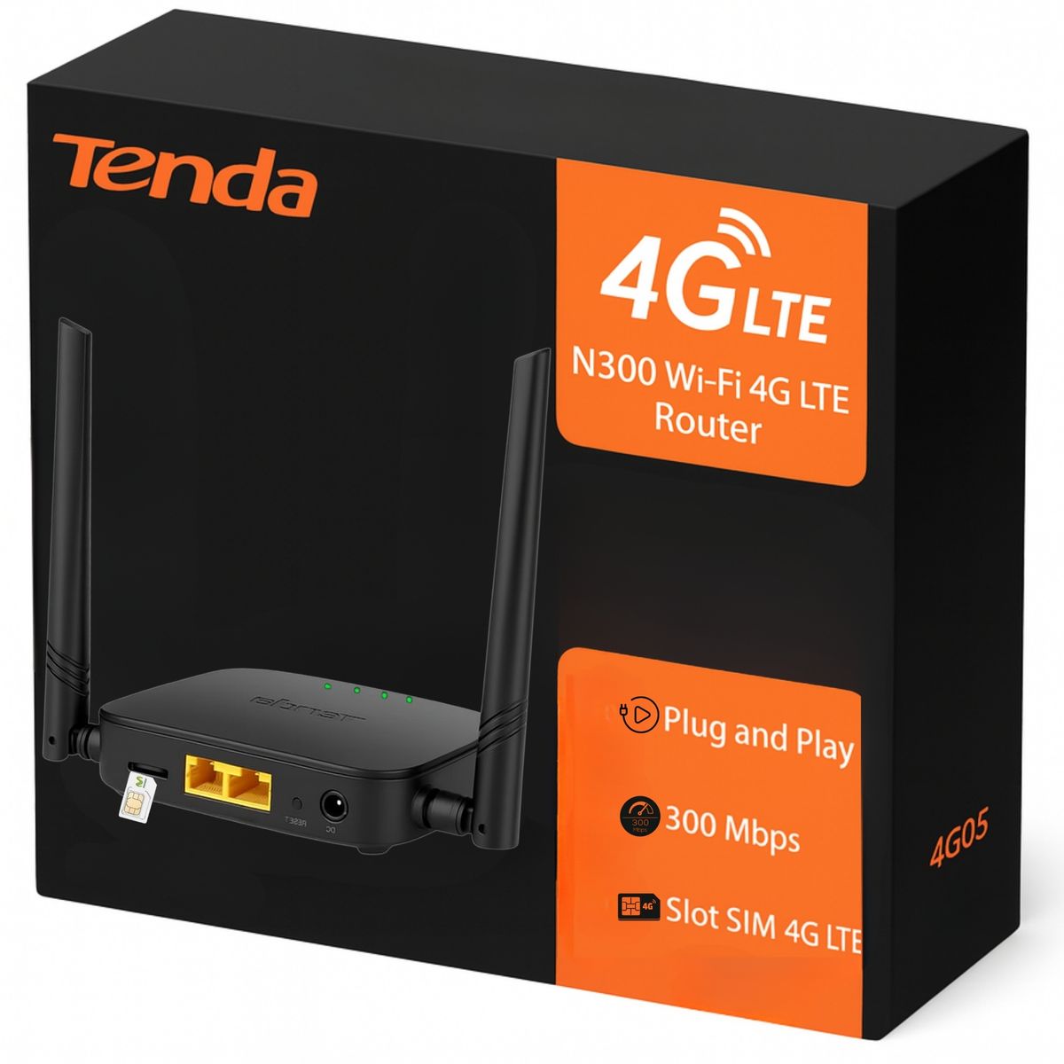 TENDA - Router WIFI LTE 4G-3G High Power con Ranura SIMCARD 300 Mbps