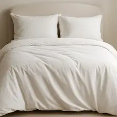 LE NUIT - Funda Plumón King Algodón Egipcio 300 Hilos Liso Blanco