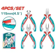 TOTAL TOOLS - Kit Set Juego De Mini Alicate 4 Piezas Total Tht1k0404