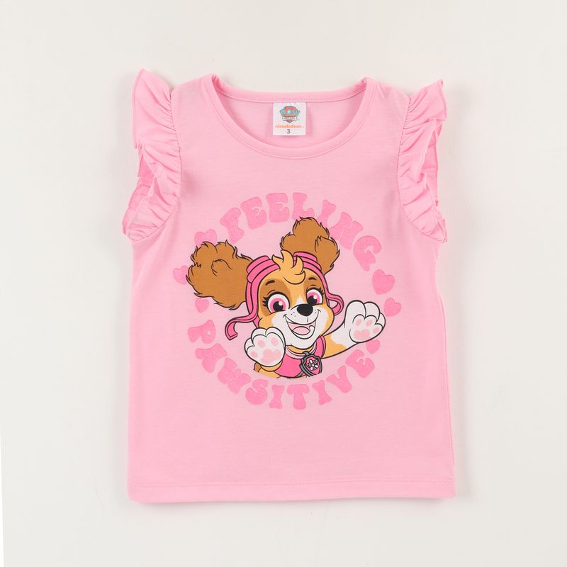 PAW PATROL - Polera Sin Manga Niña Rosa Skye Feeling Pawsitive Paw Patrol