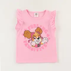 PAW PATROL - Polera Sin Manga Niña Rosa Skye Feeling Pawsitive