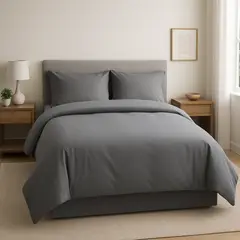 LE NUIT - Funda Plumón 2 Plazas Algodón Egipcio 300 Hilos Gris