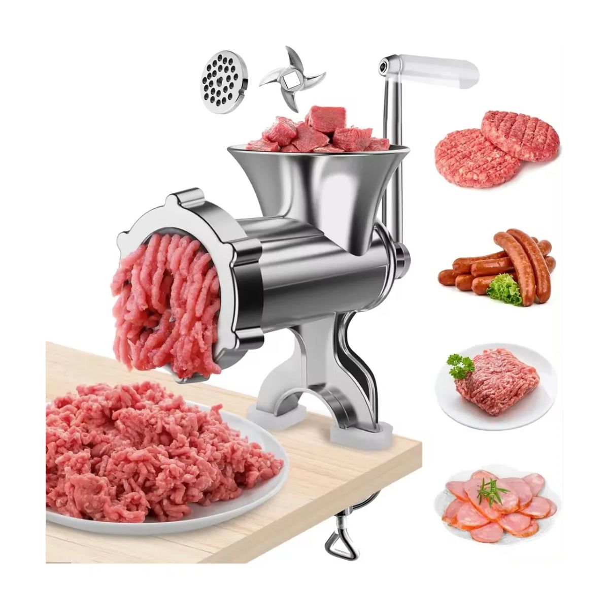 GENERICO - Molino Moledor Picador Cortador De Carne Manual Aluminio.